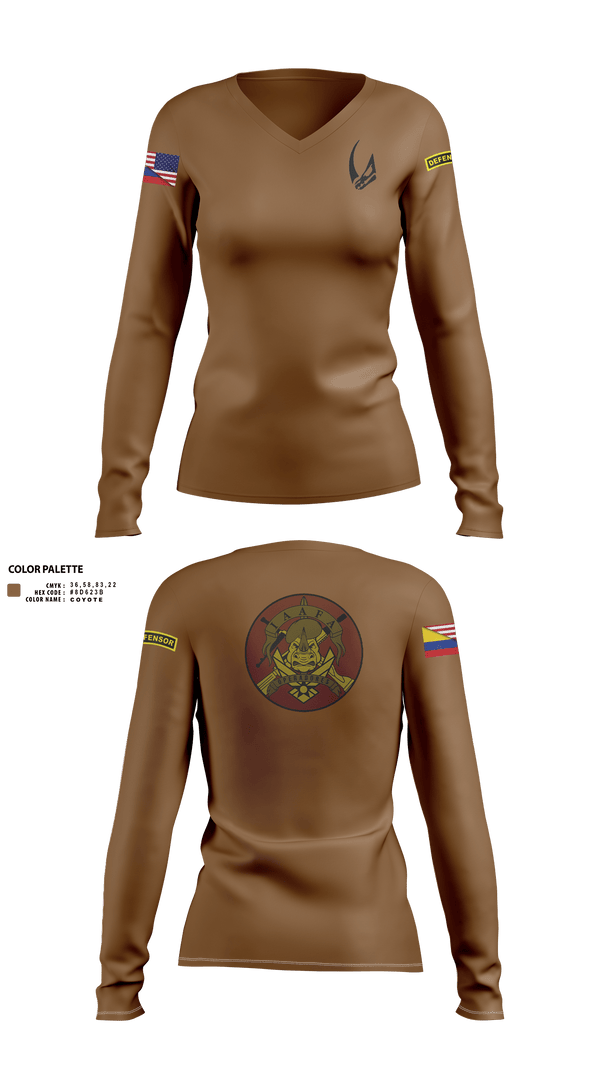 Womens Long Sleeve Vneck Shirt, 837 TRS Rhinos, Air Force, Teamtime, Team time, sublimation, custom sports apparel, team uniforms, spirit wear, spiritwear, sports uniforms, custom shirts, team store, custom team store, fundraiser sports, apparel fundraiser