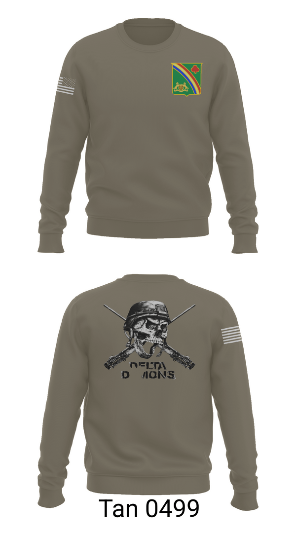 Crew Neck Sweatshirt, 1st Battalion 69th Infantry Regiment, Army, Teamtime, Team time, sublimation, custom sports apparel, team uniforms, spirit wear, spiritwear, sports uniforms, custom shirts, team store, custom team store, fundraiser sports, apparel fundraiser