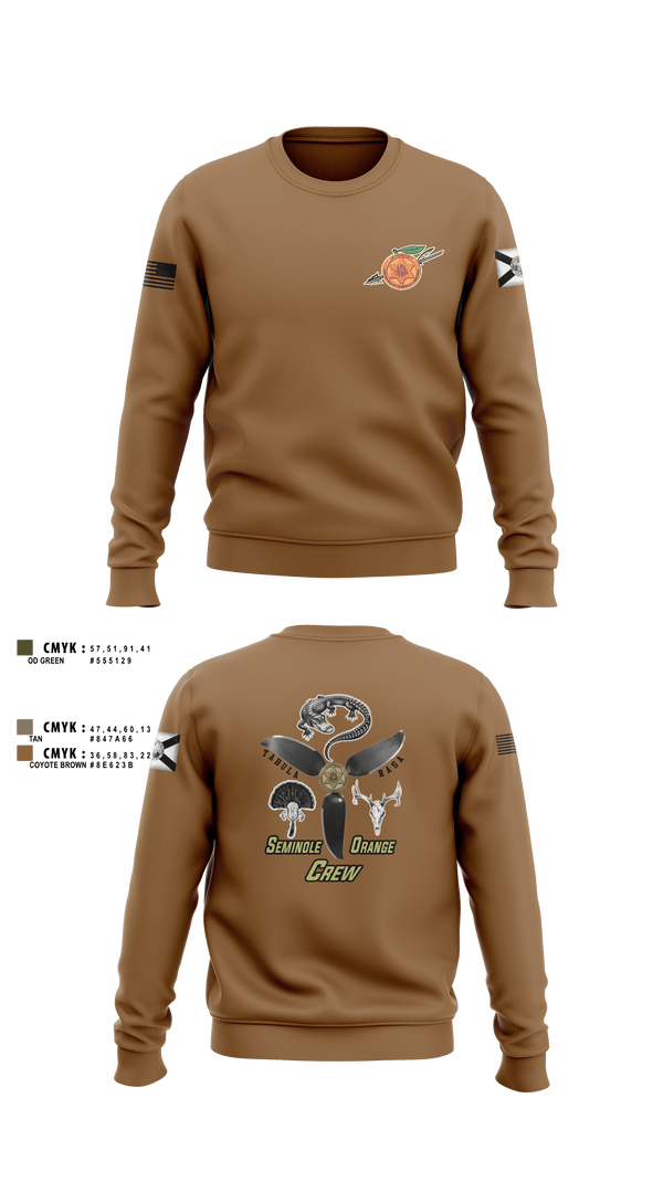 Crew Neck Sweatshirt, Seminole / Orange Crew, , Teamtime, Team time, sublimation, custom sports apparel, team uniforms, spirit wear, spiritwear, sports uniforms, custom shirts, team store, custom team store, fundraiser sports, apparel fundraiser