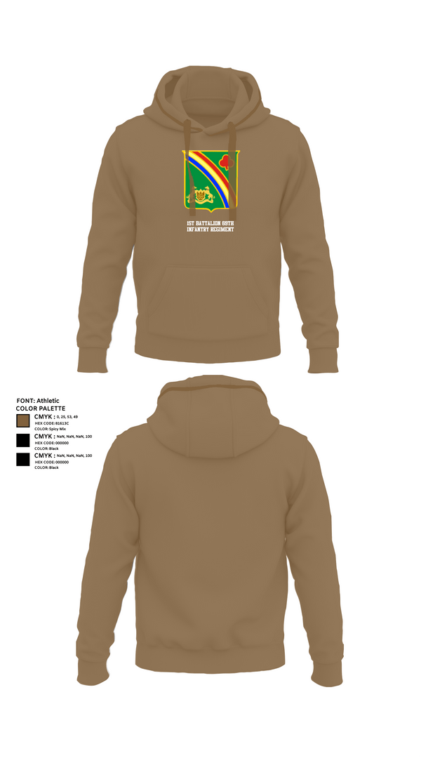 Hoodie, 1st Battalion 69th Infantry Regiment, Army, Teamtime, Team time, sublimation, custom sports apparel, team uniforms, spirit wear, spiritwear, sports uniforms, custom shirts, team store, custom team store, fundraiser sports, apparel fundraiser