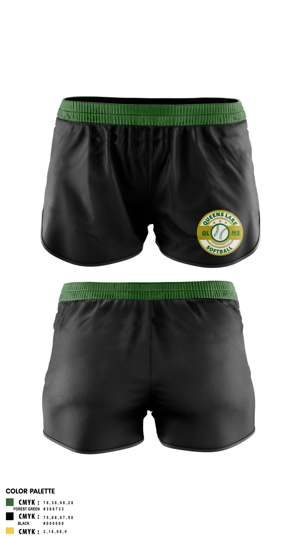 Womens Shorts, Queens Lake Panthers, Softball, Teamtime, Team time, sublimation, custom sports apparel, team uniforms, spirit wear, spiritwear, sports uniforms, custom shirts, team store, custom team store, fundraiser sports, apparel fundraiser