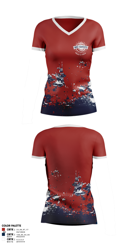 Womens Short Sleeve Vneck Shirt, BASIS DC, Track & Field, Teamtime, Team time, sublimation, custom sports apparel, team uniforms, spirit wear, spiritwear, sports uniforms, custom shirts, team store, custom team store, fundraiser sports, apparel fundraiser
