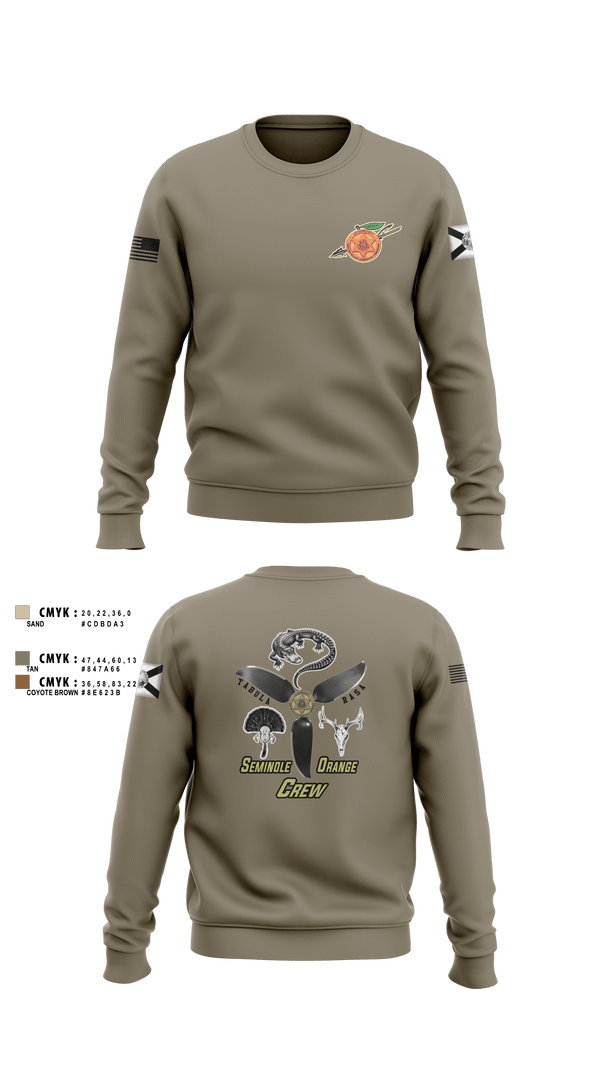 Crew Neck Sweatshirt, Seminole / Orange Crew, , Teamtime, Team time, sublimation, custom sports apparel, team uniforms, spirit wear, spiritwear, sports uniforms, custom shirts, team store, custom team store, fundraiser sports, apparel fundraiser