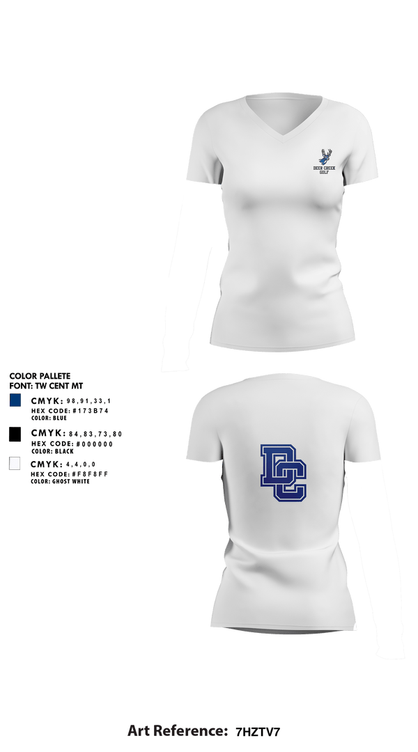 Womens Short Sleeve Vneck Shirt, Deer Creek Antlers, Golf, Teamtime, Team time, sublimation, custom sports apparel, team uniforms, spirit wear, spiritwear, sports uniforms, custom shirts, team store, custom team store, fundraiser sports, apparel fundraiser