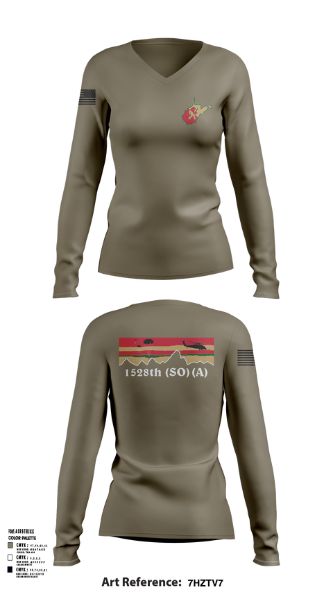 Womens Long Sleeve Vneck Shirt, 1528th FSC (SO) (A), , Teamtime, Team time, sublimation, custom sports apparel, team uniforms, spirit wear, spiritwear, sports uniforms, custom shirts, team store, custom team store, fundraiser sports, apparel fundraiser