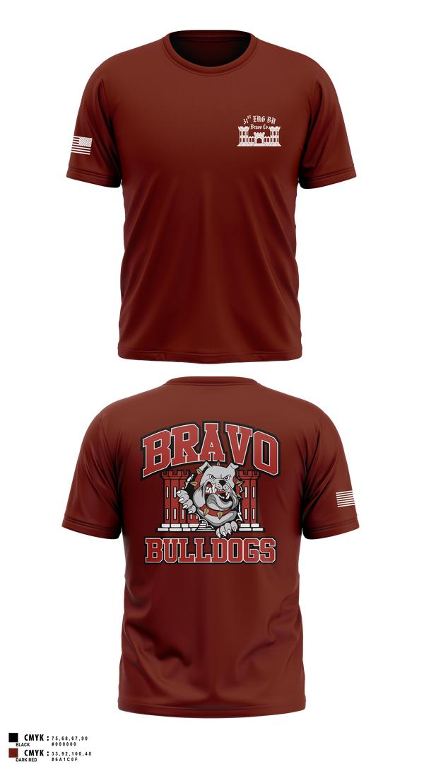 Short Sleeve Performance Shirt, Bravo Company “Bulldogs” 31st Engineer Battalion, , Teamtime, Team time, sublimation, custom sports apparel, team uniforms, spirit wear, spiritwear, sports uniforms, custom shirts, team store, custom team store, fundraiser sports, apparel fundraiser