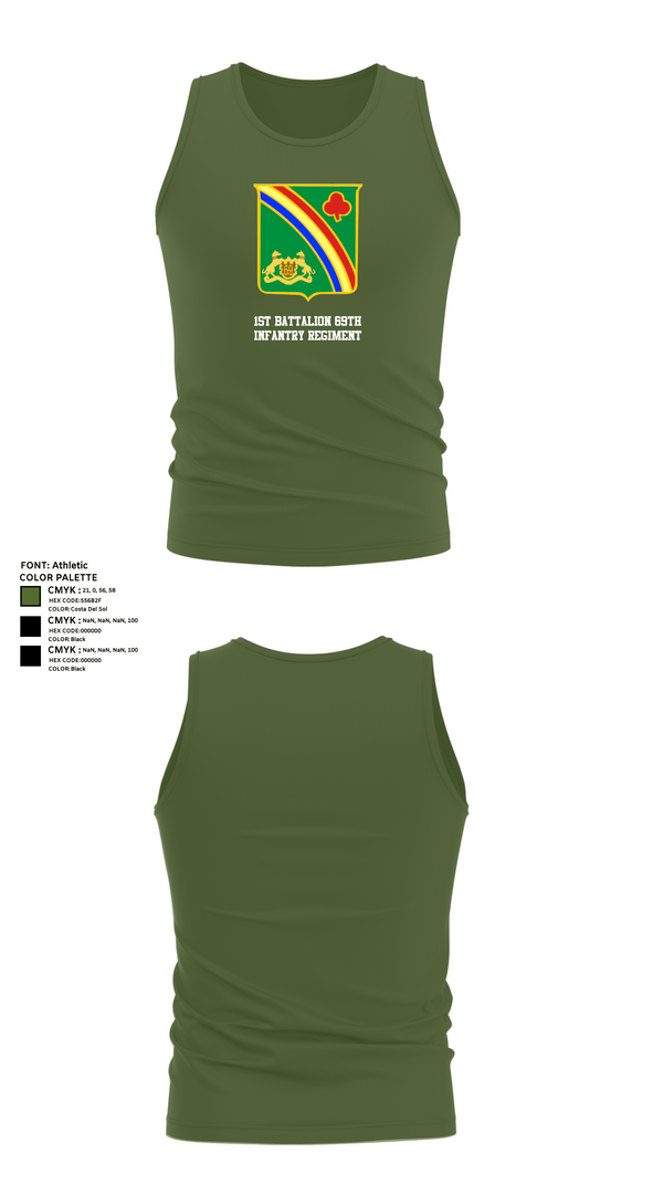 Tank Top, 1st Battalion 69th Infantry Regiment, Army, Teamtime, Team time, sublimation, custom sports apparel, team uniforms, spirit wear, spiritwear, sports uniforms, custom shirts, team store, custom team store, fundraiser sports, apparel fundraiser