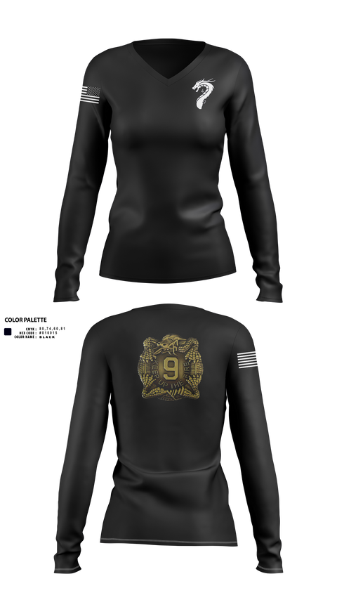 Womens Long Sleeve Vneck Shirt, 4-9 Infantry 4/2SBCT, , Teamtime, Team time, sublimation, custom sports apparel, team uniforms, spirit wear, spiritwear, sports uniforms, custom shirts, team store, custom team store, fundraiser sports, apparel fundraiser