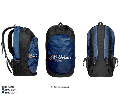 Gear Bag, Kaizen Grappling Foundation, Wrestling, Teamtime, Team time, sublimation, custom sports apparel, team uniforms, spirit wear, spiritwear, sports uniforms, custom shirts, team store, custom team store, fundraiser sports, apparel fundraiser