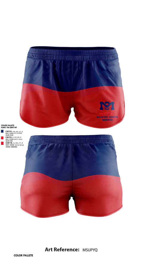 Womens Shorts, McClintock Chargers Badminton, Spirit Store, Teamtime, Team time, sublimation, custom sports apparel, team uniforms, spirit wear, spiritwear, sports uniforms, custom shirts, team store, custom team store, fundraiser sports, apparel fundraiser