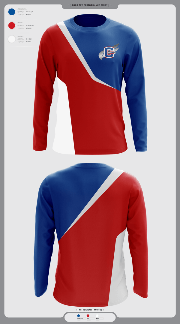 Long Sleeve Performance Shirt, Cleveland Blue Raiders, Track & Field, Teamtime, Team time, sublimation, custom sports apparel, team uniforms, spirit wear, spiritwear, sports uniforms, custom shirts, team store, custom team store, fundraiser sports, apparel fundraiser