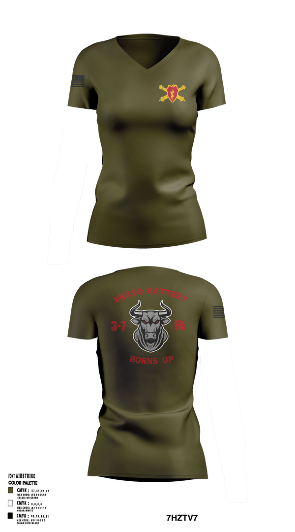 Womens Short Sleeve Vneck Shirt, Bravo Battery, Army, Teamtime, Team time, sublimation, custom sports apparel, team uniforms, spirit wear, spiritwear, sports uniforms, custom shirts, team store, custom team store, fundraiser sports, apparel fundraiser