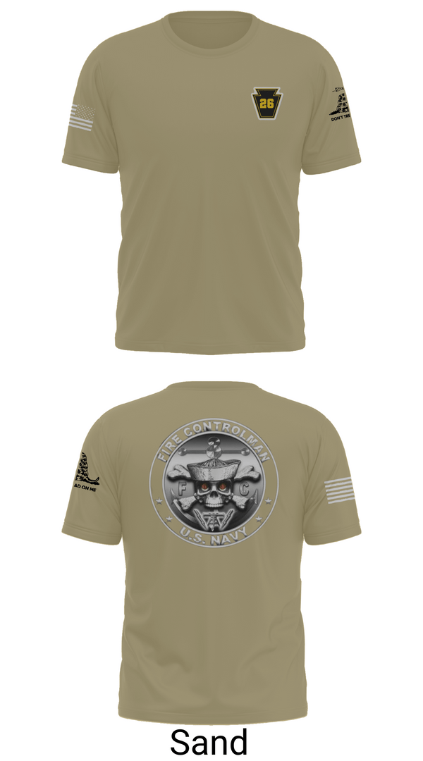 Old School Cotton Feel Shirt, Fire Controlman, Navy, Teamtime, Team time, sublimation, custom sports apparel, team uniforms, spirit wear, spiritwear, sports uniforms, custom shirts, team store, custom team store, fundraiser sports, apparel fundraiser