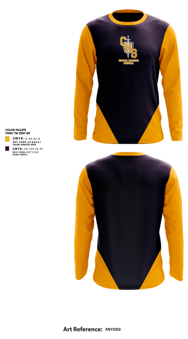 Long Sleeve Performance Shirt, Central Chargers Baseball, Baseball, Teamtime, Team time, sublimation, custom sports apparel, team uniforms, spirit wear, spiritwear, sports uniforms, custom shirts, team store, custom team store, fundraiser sports, apparel fundraiser