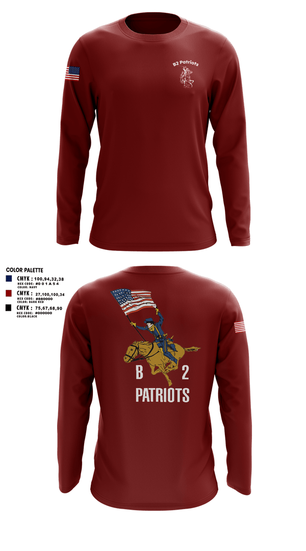 Long Sleeve Performance Shirt, B2 Patriots sports, Army, Teamtime, Team time, sublimation, custom sports apparel, team uniforms, spirit wear, spiritwear, sports uniforms, custom shirts, team store, custom team store, fundraiser sports, apparel fundraiser