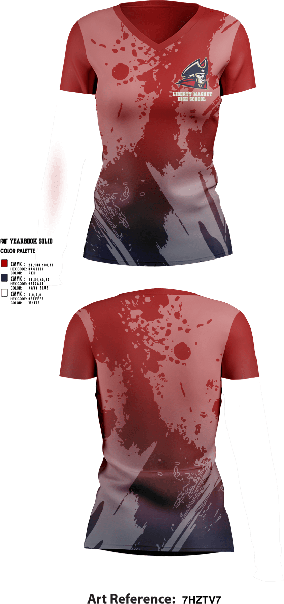 Womens Short Sleeve Vneck Shirt, Liberty Magnet High School Tennis, Tennis, Teamtime, Team time, sublimation, custom sports apparel, team uniforms, spirit wear, spiritwear, sports uniforms, custom shirts, team store, custom team store, fundraiser sports, apparel fundraiser