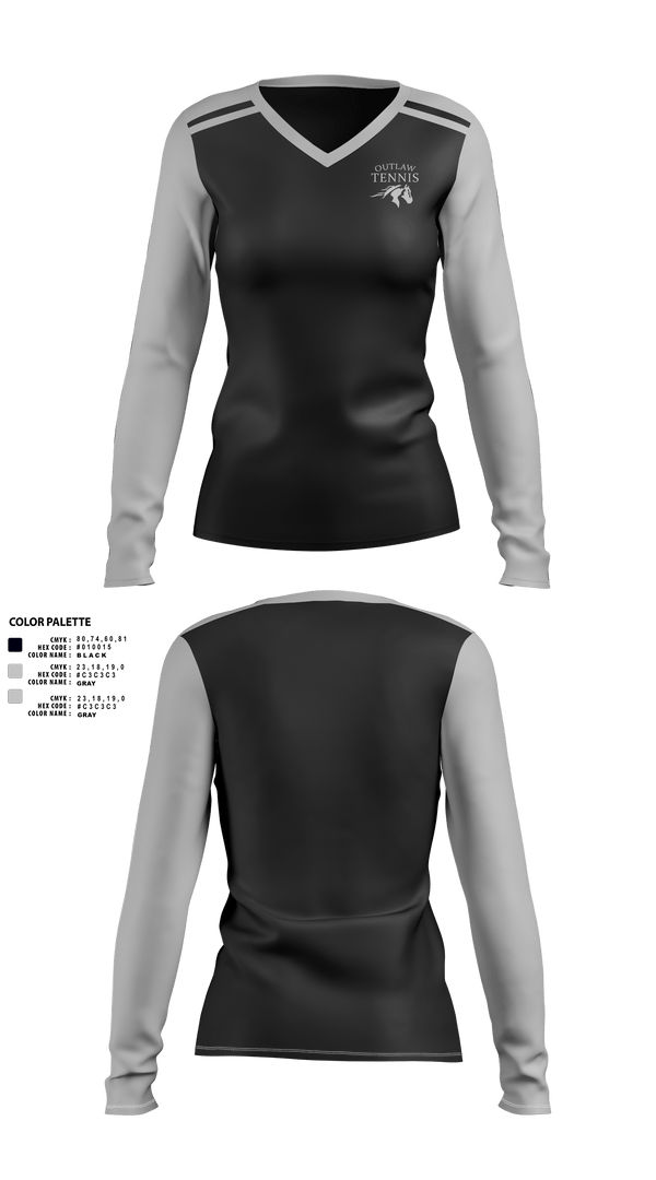 Womens Long Sleeve Vneck Shirt, Sisters High School Tennis, Tennis, Teamtime, Team time, sublimation, custom sports apparel, team uniforms, spirit wear, spiritwear, sports uniforms, custom shirts, team store, custom team store, fundraiser sports, apparel fundraiser