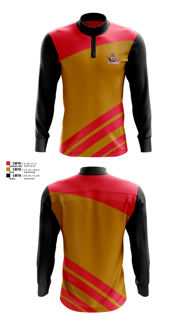 Quarter Zip Jacket, Cesar Chavez Titans Tennis, Tennis, Teamtime, Team time, sublimation, custom sports apparel, team uniforms, spirit wear, spiritwear, sports uniforms, custom shirts, team store, custom team store, fundraiser sports, apparel fundraiser