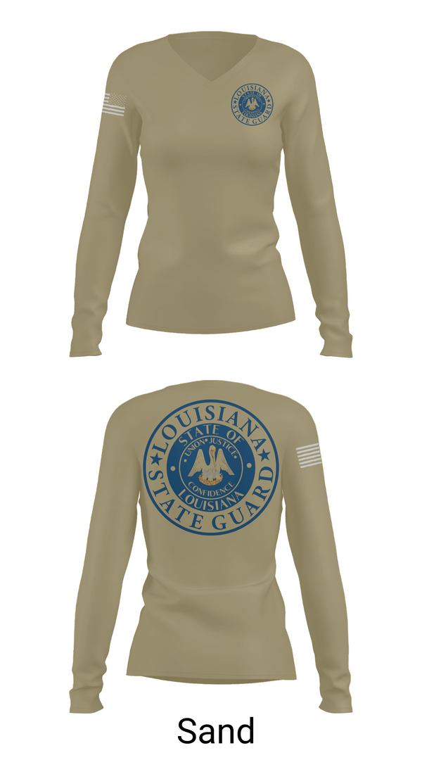 Womens Long Sleeve Vneck Shirt, 1st Area Command, , Teamtime, Team time, sublimation, custom sports apparel, team uniforms, spirit wear, spiritwear, sports uniforms, custom shirts, team store, custom team store, fundraiser sports, apparel fundraiser
