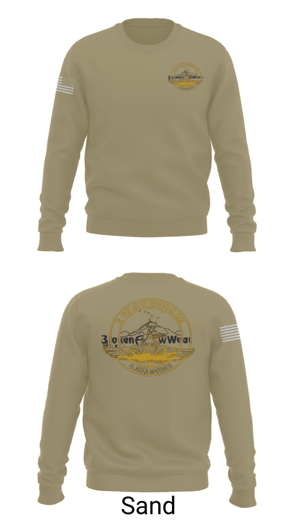 Crew Neck Sweatshirt, E Co 4th Recon BN, , Teamtime, Team time, sublimation, custom sports apparel, team uniforms, spirit wear, spiritwear, sports uniforms, custom shirts, team store, custom team store, fundraiser sports, apparel fundraiser
