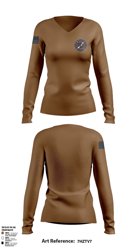 Womens Long Sleeve Vneck Shirt, Middle Inlet dive team, Fire Department, Teamtime, Team time, sublimation, custom sports apparel, team uniforms, spirit wear, spiritwear, sports uniforms, custom shirts, team store, custom team store, fundraiser sports, apparel fundraiser