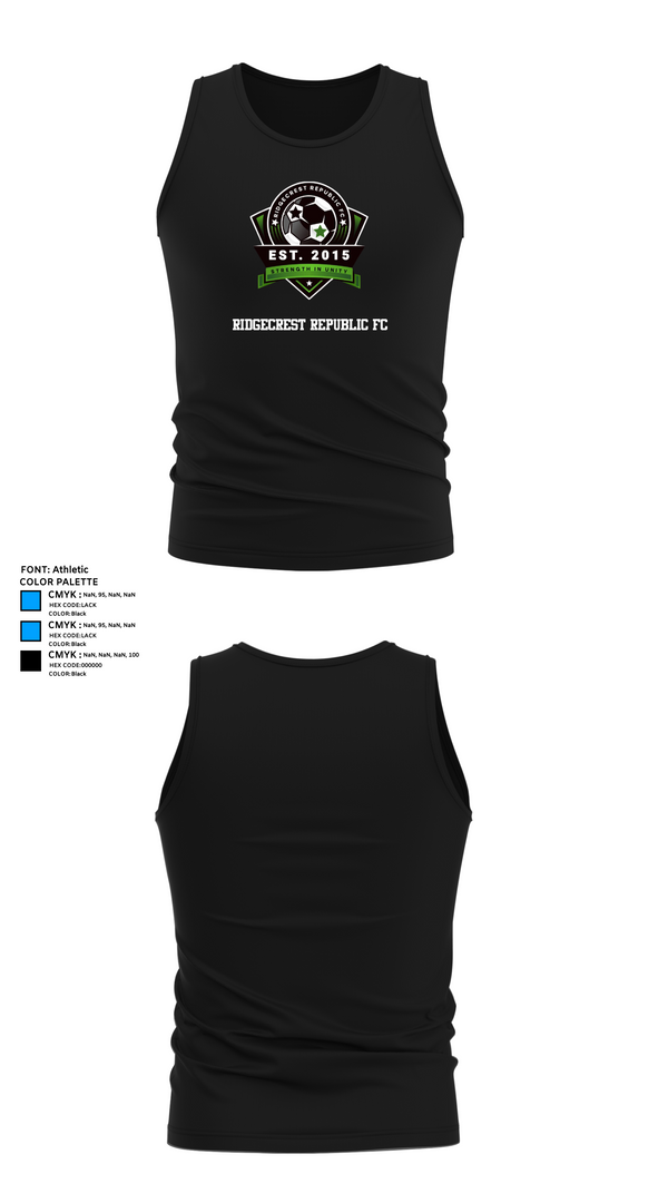 Tank Top, Ridgecrest Republic FC, Women's Soccer, Teamtime, Team time, sublimation, custom sports apparel, team uniforms, spirit wear, spiritwear, sports uniforms, custom shirts, team store, custom team store, fundraiser sports, apparel fundraiser