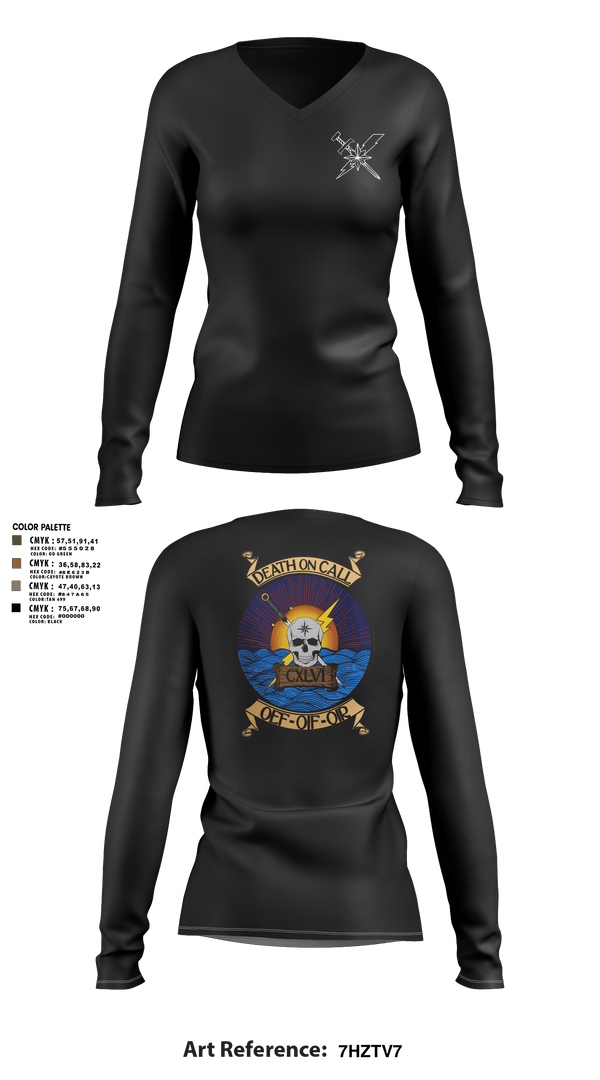 Womens Long Sleeve Vneck Shirt, 146th ASOS, Air Force, Teamtime, Team time, sublimation, custom sports apparel, team uniforms, spirit wear, spiritwear, sports uniforms, custom shirts, team store, custom team store, fundraiser sports, apparel fundraiser