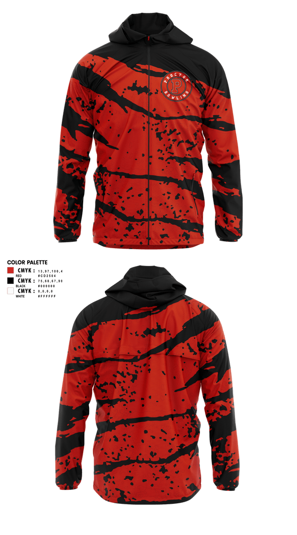 Windbreaker, Proctor Raiders, Bowling, Teamtime, Team time, sublimation, custom sports apparel, team uniforms, spirit wear, spiritwear, sports uniforms, custom shirts, team store, custom team store, fundraiser sports, apparel fundraiser