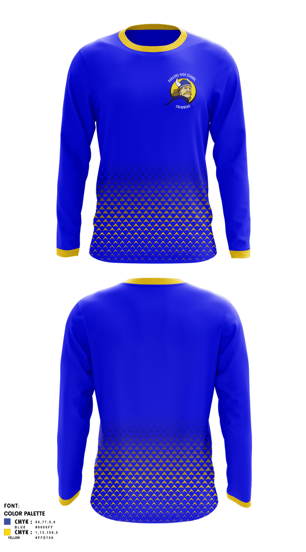 Long Sleeve Performance Shirt, Parsons High School Swimming, Swimming, Teamtime, Team time, sublimation, custom sports apparel, team uniforms, spirit wear, spiritwear, sports uniforms, custom shirts, team store, custom team store, fundraiser sports, apparel fundraiser