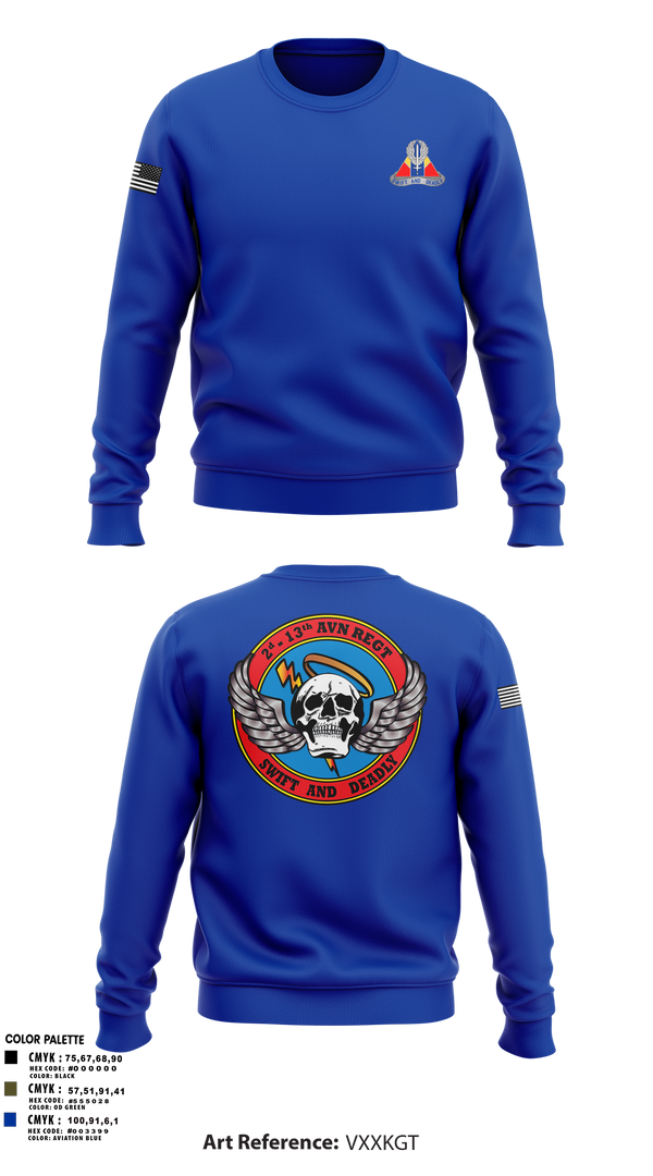 Crew Neck Sweatshirt, A Co, 2-13th Aviation Regiment, , Teamtime, Team time, sublimation, custom sports apparel, team uniforms, spirit wear, spiritwear, sports uniforms, custom shirts, team store, custom team store, fundraiser sports, apparel fundraiser