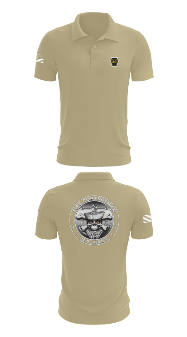 Short Sleeve Performance Polo, Fire Controlman, Navy, Teamtime, Team time, sublimation, custom sports apparel, team uniforms, spirit wear, spiritwear, sports uniforms, custom shirts, team store, custom team store, fundraiser sports, apparel fundraiser