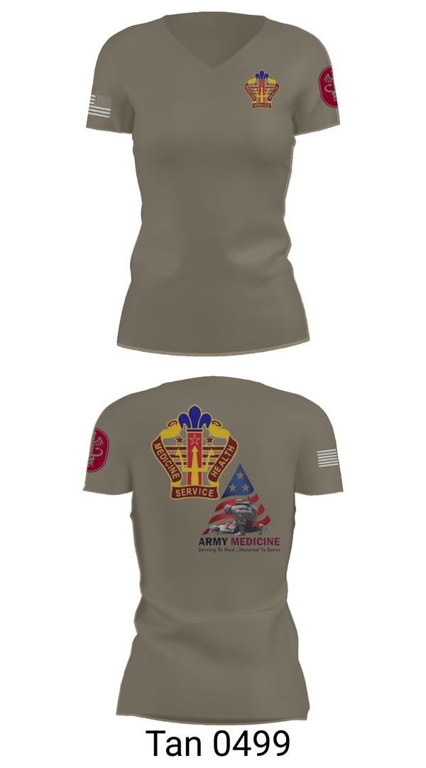 Womens Short Sleeve Vneck Shirt, USA MEDDAC KAHC, Army, Teamtime, Team time, sublimation, custom sports apparel, team uniforms, spirit wear, spiritwear, sports uniforms, custom shirts, team store, custom team store, fundraiser sports, apparel fundraiser