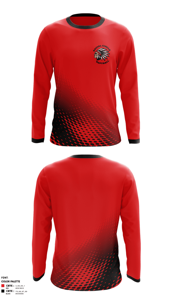 Long Sleeve Performance Shirt, Social Circle Middle School Softball, Softball, Teamtime, Team time, sublimation, custom sports apparel, team uniforms, spirit wear, spiritwear, sports uniforms, custom shirts, team store, custom team store, fundraiser sports, apparel fundraiser