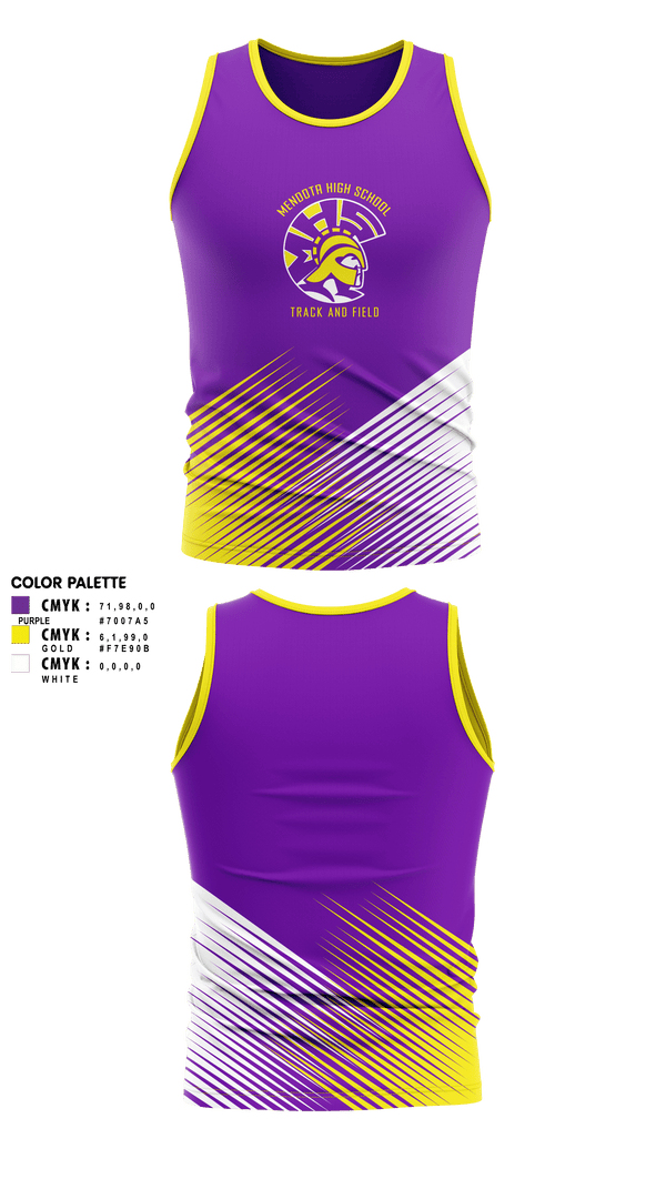 Tank Top, Mendota High School Track and Field, Track & Field, Teamtime, Team time, sublimation, custom sports apparel, team uniforms, spirit wear, spiritwear, sports uniforms, custom shirts, team store, custom team store, fundraiser sports, apparel fundraiser