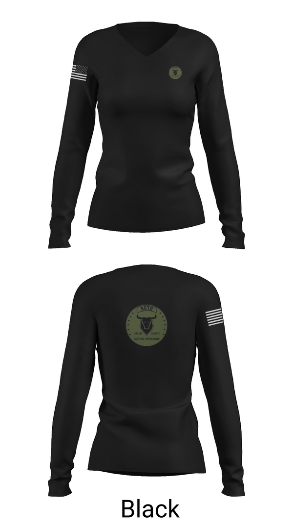 Womens Long Sleeve Vneck Shirt, Salem County Tactical Operations, , Teamtime, Team time, sublimation, custom sports apparel, team uniforms, spirit wear, spiritwear, sports uniforms, custom shirts, team store, custom team store, fundraiser sports, apparel fundraiser