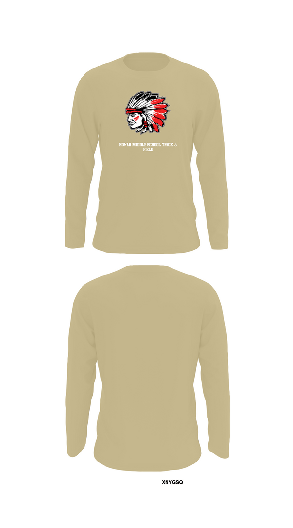 Long Sleeve Performance Shirt, Howar Middle School Track & Field, Track & Field, Teamtime, Team time, sublimation, custom sports apparel, team uniforms, spirit wear, spiritwear, sports uniforms, custom shirts, team store, custom team store, fundraiser sports, apparel fundraiser