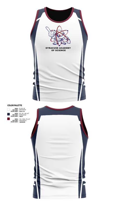 Mens Track Singlet, Syracuse Academy of Science Track and Field, Track & Field, Teamtime, Team time, sublimation, custom sports apparel, team uniforms, spirit wear, spiritwear, sports uniforms, custom shirts, team store, custom team store, fundraiser sports, apparel fundraiser