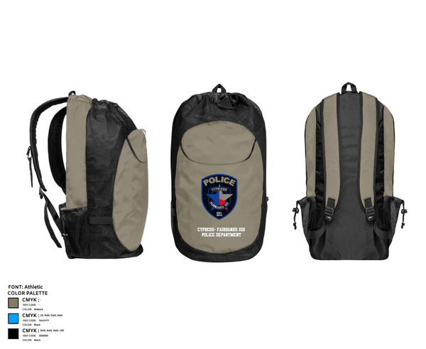 Gear Bag, Cypress- Fairbanks ISD Police Department, Police, Teamtime, Team time, sublimation, custom sports apparel, team uniforms, spirit wear, spiritwear, sports uniforms, custom shirts, team store, custom team store, fundraiser sports, apparel fundraiser