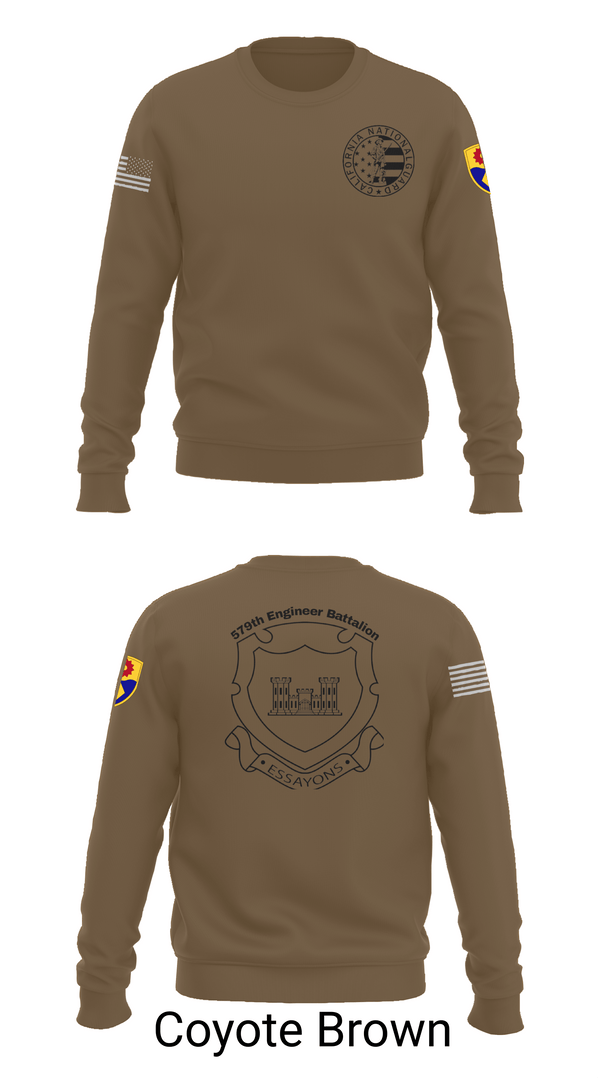 Crew Neck Sweatshirt, 132d MRBC, 579th EN BN, 49th MP DIV, , Teamtime, Team time, sublimation, custom sports apparel, team uniforms, spirit wear, spiritwear, sports uniforms, custom shirts, team store, custom team store, fundraiser sports, apparel fundraiser