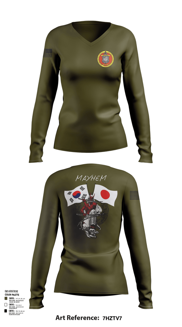Womens Long Sleeve Vneck Shirt, 3/11 Mayhem, , Teamtime, Team time, sublimation, custom sports apparel, team uniforms, spirit wear, spiritwear, sports uniforms, custom shirts, team store, custom team store, fundraiser sports, apparel fundraiser