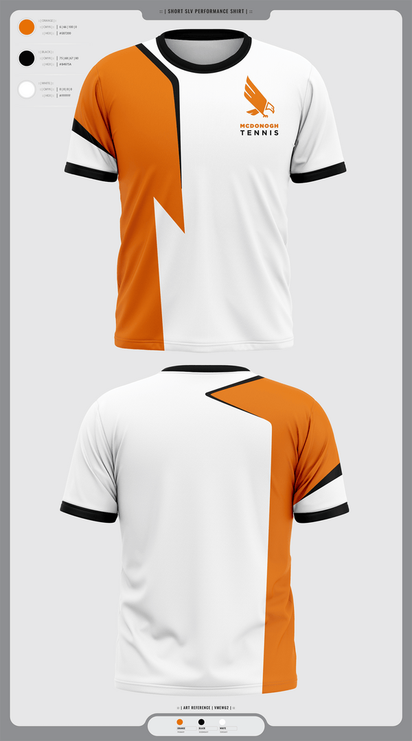 Short Sleeve Performance Shirt, Mcdonogh Boys Tennis, Tennis, Teamtime, Team time, sublimation, custom sports apparel, team uniforms, spirit wear, spiritwear, sports uniforms, custom shirts, team store, custom team store, fundraiser sports, apparel fundraiser