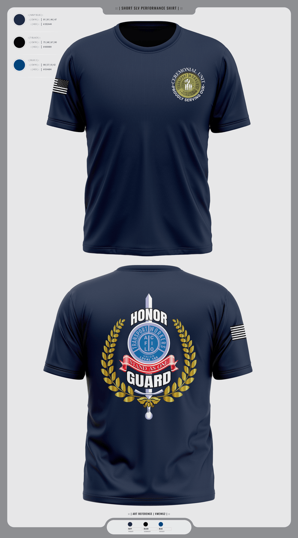 Short Sleeve Performance Shirt, Twu Local 100 Ceremonial Unit & Honor Guard, , Teamtime, Team time, sublimation, custom sports apparel, team uniforms, spirit wear, spiritwear, sports uniforms, custom shirts, team store, custom team store, fundraiser sports, apparel fundraiser