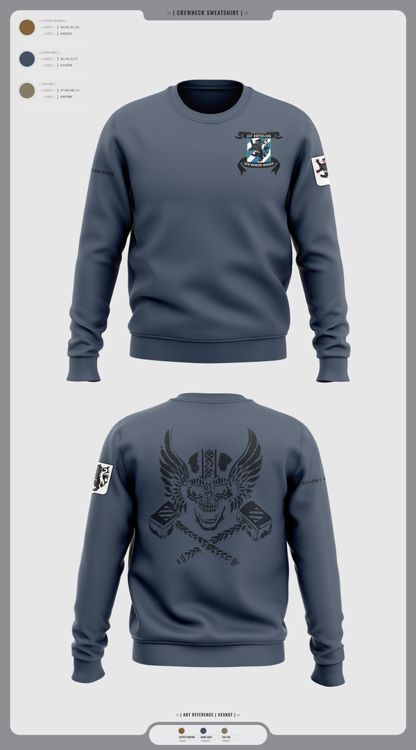 Crew Neck Sweatshirt, 1-28 Infantry battalion, , Teamtime, Team time, sublimation, custom sports apparel, team uniforms, spirit wear, spiritwear, sports uniforms, custom shirts, team store, custom team store, fundraiser sports, apparel fundraiser