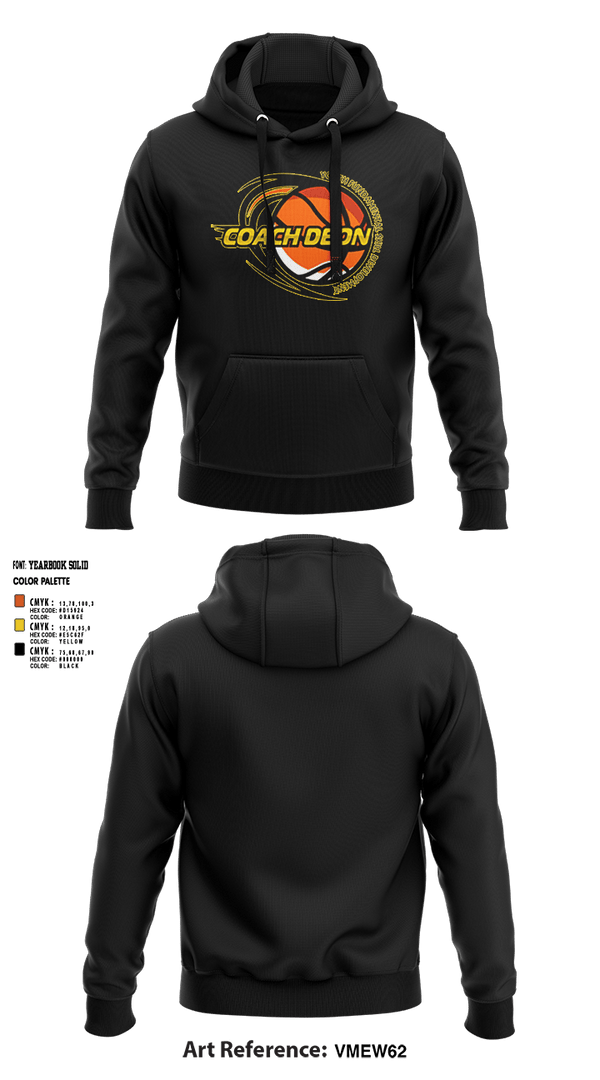 Hoodie, Coach Deon Fundamental Youth Basketball Training, Men's Basketball, Teamtime, Team time, sublimation, custom sports apparel, team uniforms, spirit wear, spiritwear, sports uniforms, custom shirts, team store, custom team store, fundraiser sports, apparel fundraiser