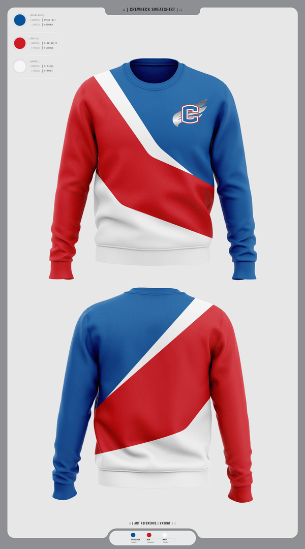 Crew Neck Sweatshirt, Cleveland Blue Raiders, Track & Field, Teamtime, Team time, sublimation, custom sports apparel, team uniforms, spirit wear, spiritwear, sports uniforms, custom shirts, team store, custom team store, fundraiser sports, apparel fundraiser