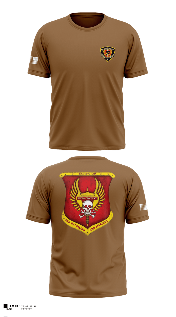 Old School Cotton Feel Shirt, 3rd Battalion 3rd Marines India Co., , Teamtime, Team time, sublimation, custom sports apparel, team uniforms, spirit wear, spiritwear, sports uniforms, custom shirts, team store, custom team store, fundraiser sports, apparel fundraiser