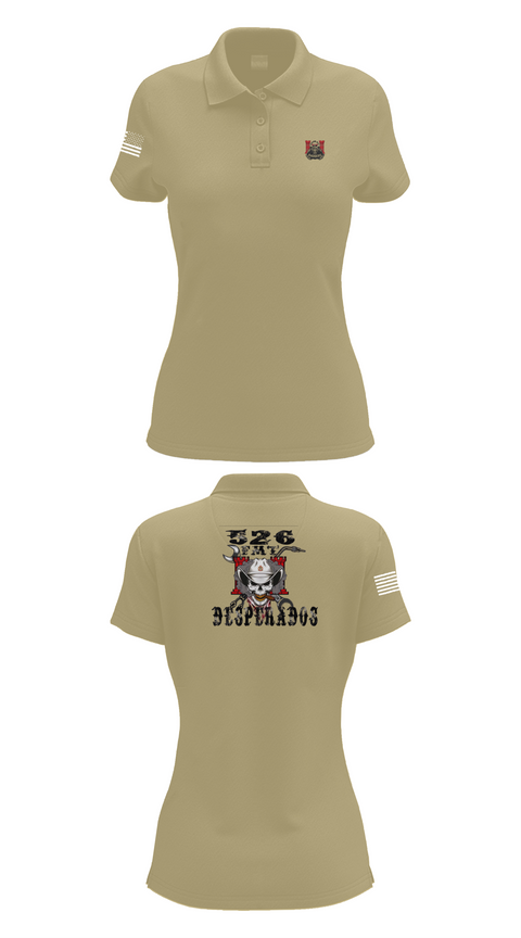 Womens Short Sleeve Performance Polo, 526th ECC Desperados FMT, , Teamtime, Team time, sublimation, custom sports apparel, team uniforms, spirit wear, spiritwear, sports uniforms, custom shirts, team store, custom team store, fundraiser sports, apparel fundraiser