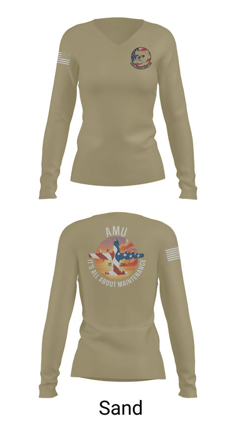 Womens Long Sleeve Vneck Shirt, , Air Force, Teamtime, Team time, sublimation, custom sports apparel, team uniforms, spirit wear, spiritwear, sports uniforms, custom shirts, team store, custom team store, fundraiser sports, apparel fundraiser