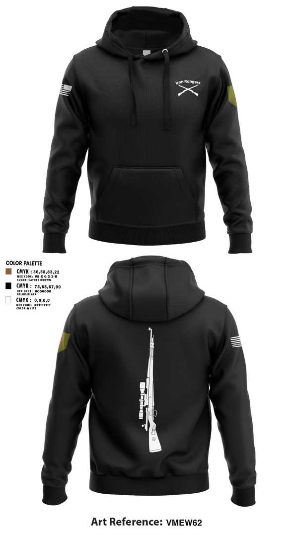 Hoodie, Iron Rangers, Army, Teamtime, Team time, sublimation, custom sports apparel, team uniforms, spirit wear, spiritwear, sports uniforms, custom shirts, team store, custom team store, fundraiser sports, apparel fundraiser