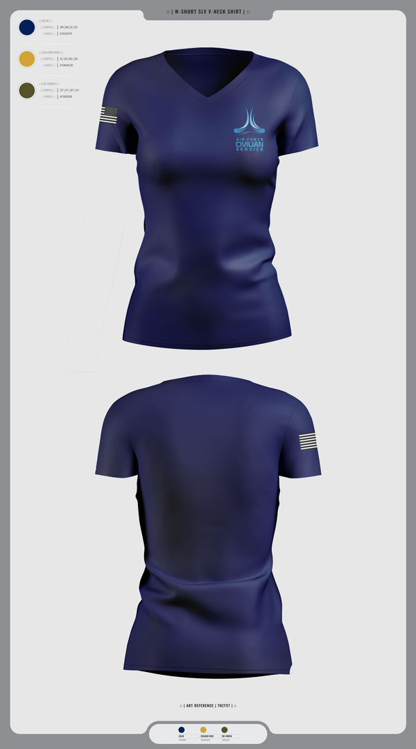 Womens Short Sleeve Vneck Shirt, 9th Civil Engineer Squadron, , Teamtime, Team time, sublimation, custom sports apparel, team uniforms, spirit wear, spiritwear, sports uniforms, custom shirts, team store, custom team store, fundraiser sports, apparel fundraiser